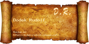 Dodek Rudolf névjegykártya