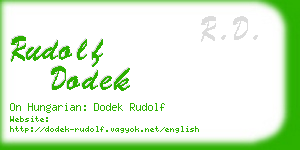 rudolf dodek business card